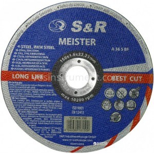 Диск отрезной по металлу/нержавейке S&R Meister A36S BF 150/1.6