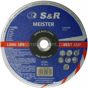 Диск отрезной по металлу/нержавейке S&R Meister A30S BF 230/2.0